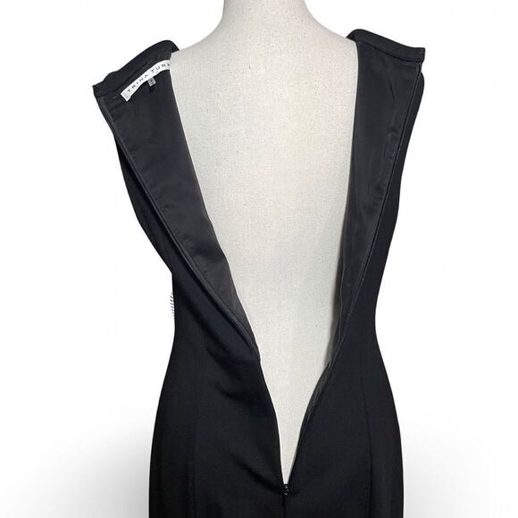 TRINA TURK Elegant Fully Lined Black Dress, 2 Front Cutouts, Back Zipper, Size 6 - Picture 8 of 9